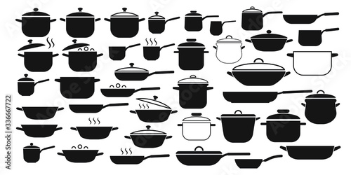 Fotografiet Vector set of kitchen utensils icons