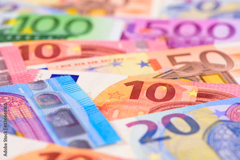 heap of banknotes of Euo currency heap of banknotes of Euo currency