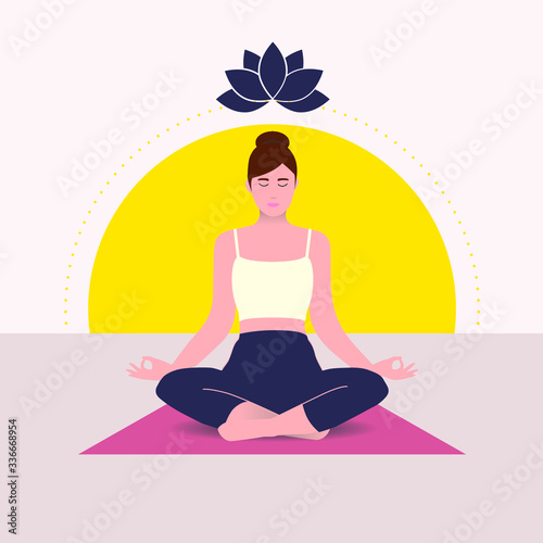 Woman in the lotus position yoga