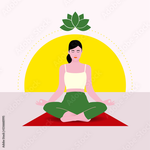 yoga woman in lotus position, meditation