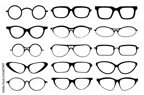 Glasses line art silhouette, eyewear and optical accessory