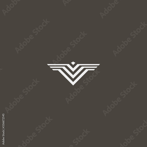 white sign on a black background. simple vector geometric outline  iconic sign of weird striped triangular figure or construction