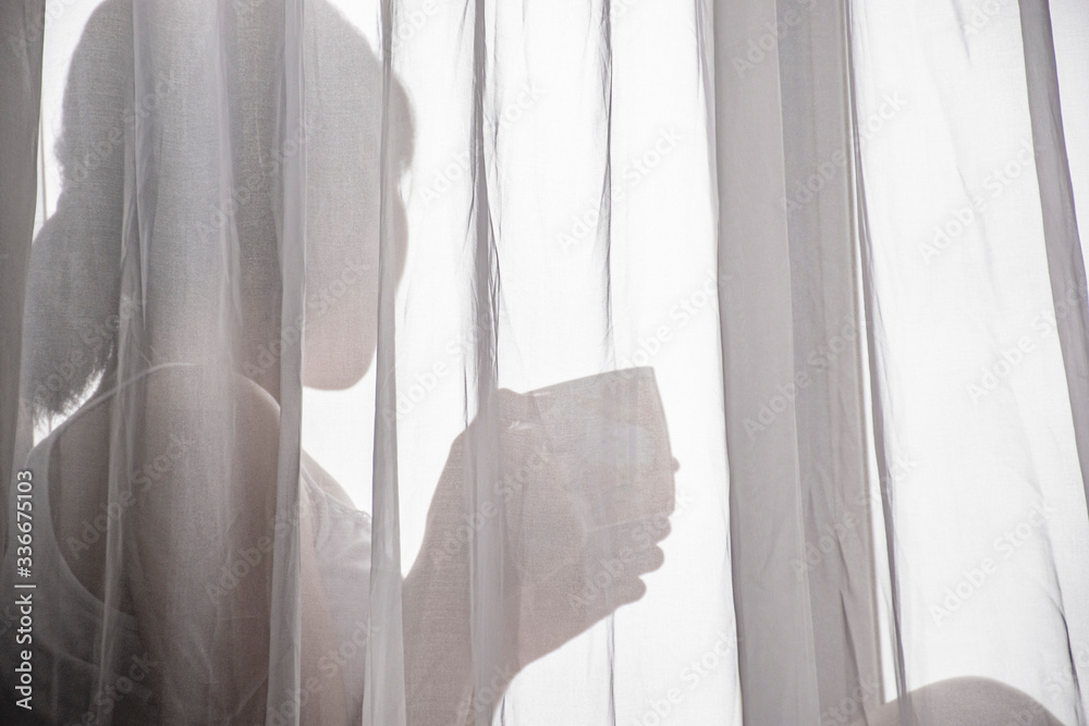 The girl at the window meets dawn, good morning. The girl at the window meets dawn, good morning.