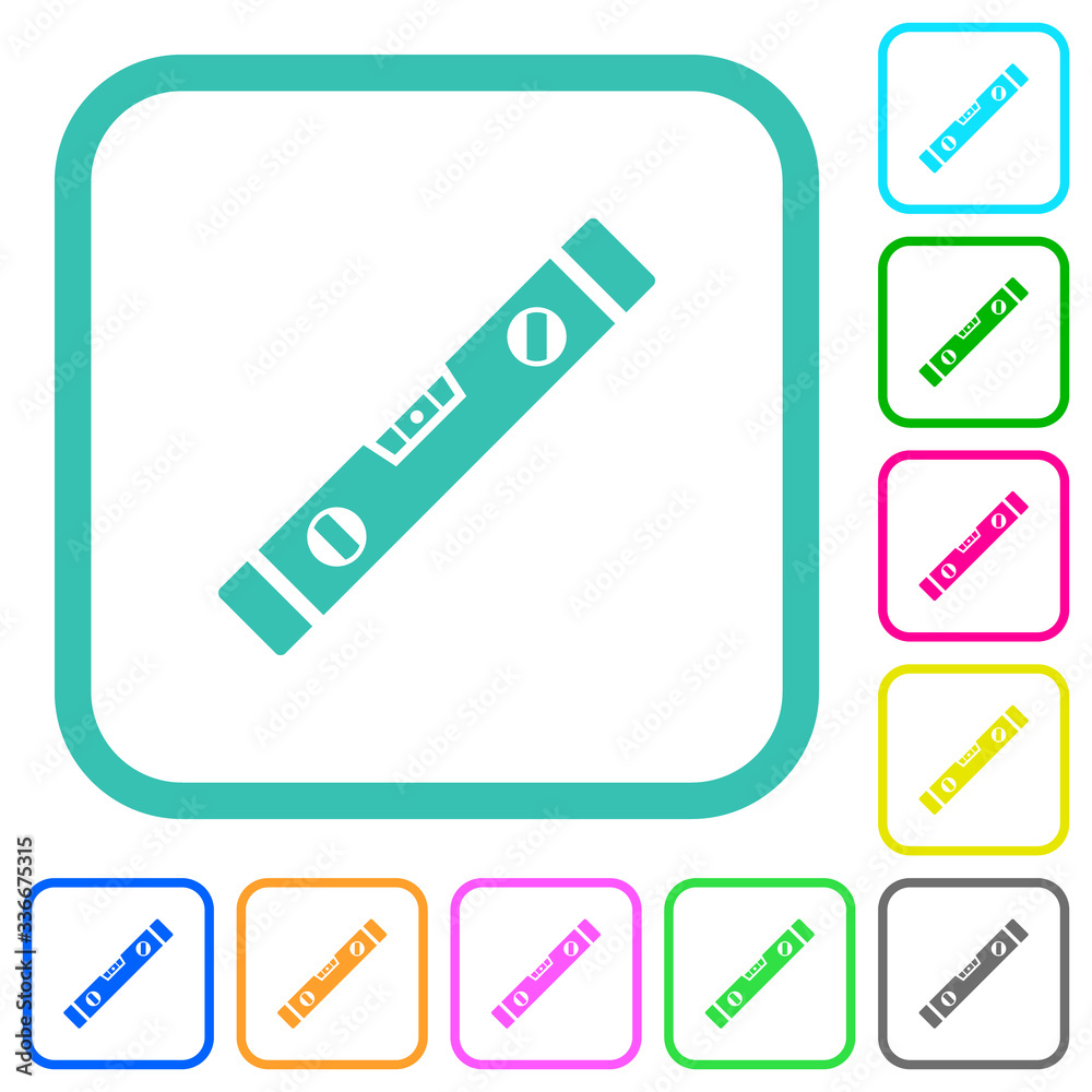 Spirit level vivid colored flat icons Spirit level vivid colored flat icons