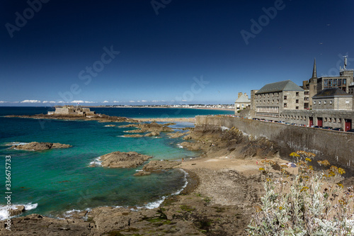 Saint-Malo in the North of France with clear sunny sky