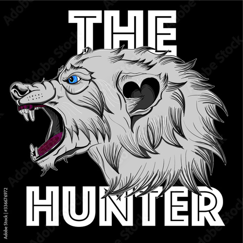 wolf hunter t shirt sticker