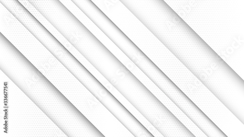 Abstract white and gray gradient background. Halftone dots design background. Gray dotted halftone backdrop. Vector Illustration. Geometric backdrop. Dotted texture template. Dots grunge texture.