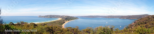 A panoramic view of the scenic landscape of the Palm beach in Sydney, Australia