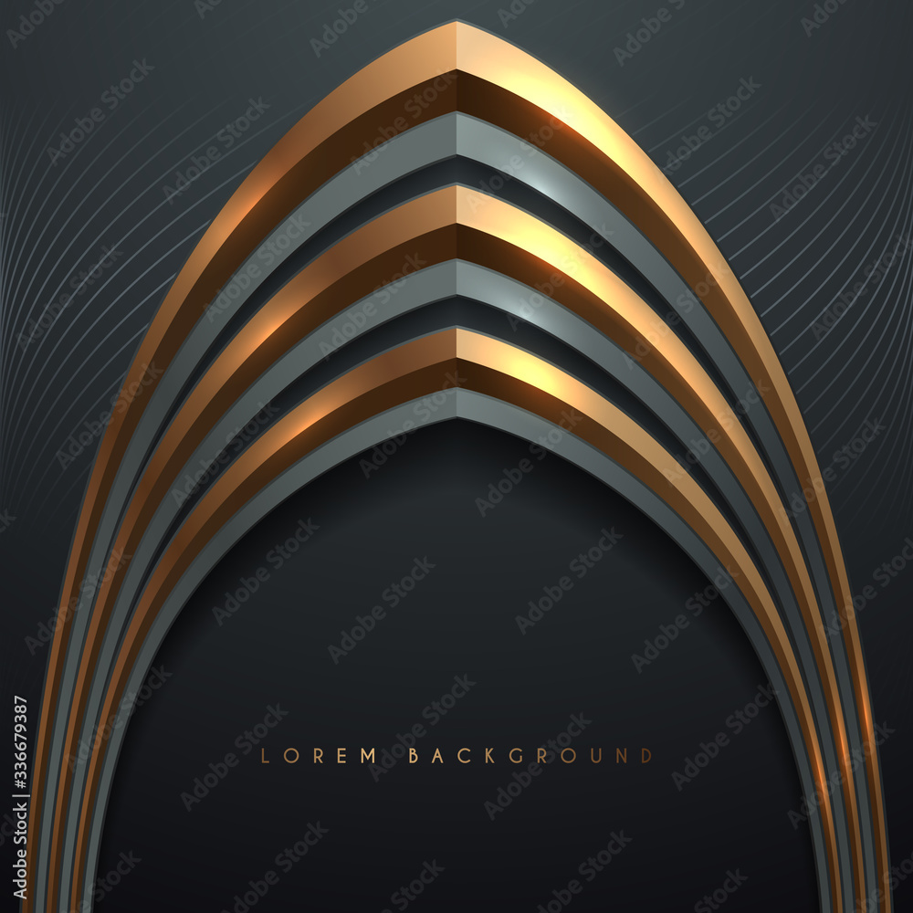 Abstract gold and silver arch template background Stock Vector | Adobe