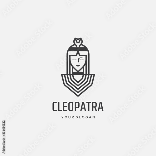 Cleopatra logo design vector template
