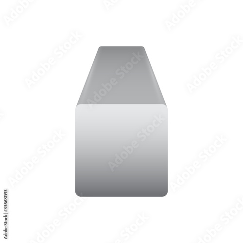 Metal or steel rod bar vector icon. Square profile section shape. That alloy of iron from steel production industry and metallurgy. For sawing, turning, milling, drilling and grinding to product.