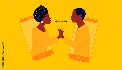 man and woman couple in love vector illustration