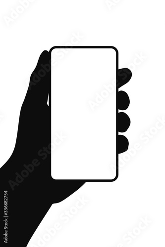mobile phone in hand symbol