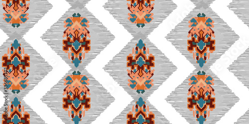 Drapery curves pagan tripe seamless pattern. Indian old surface background. Vector ornament