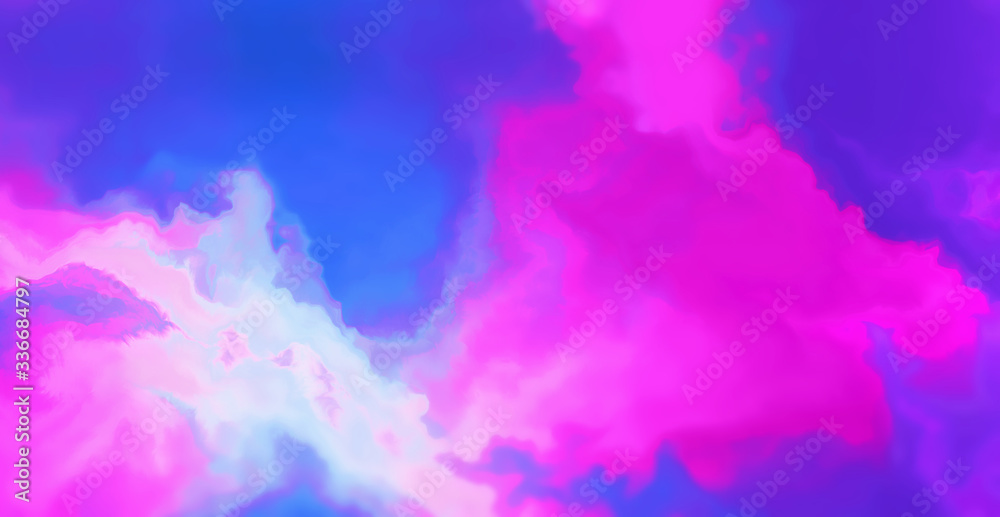 Blurred blue-violet background with a watercolor paints texture.
