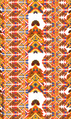 colorful ikat painted texture Drapery curves pagan tripe seamless pattern. Indian old surface background.