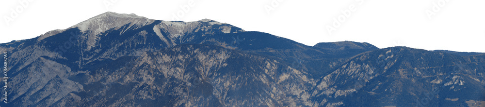 Mountain on isolated white background