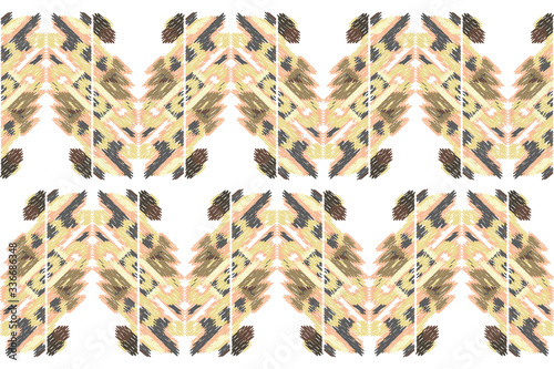 Drapery curves pagan tripe seamless pattern. Indian old surface background. Vector