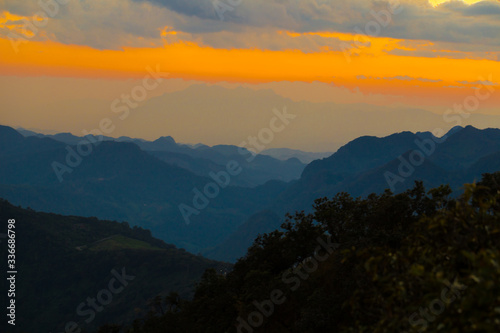 Mountain sunset colorful twilight sky with cloud © themorningglory