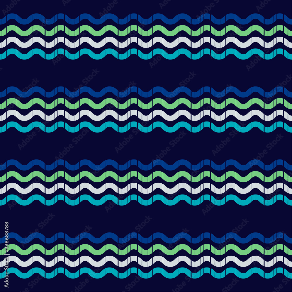 Zigzag and waves. Design with manual hatching. Ethnic boho ornament. Seamless background. Tribal motif. Vector illustration for web design or print.