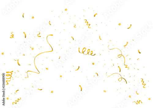 Colorful bright confetti isolated on transparent background. 