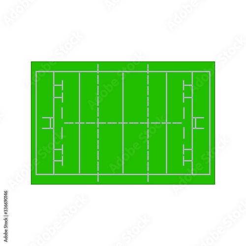 rugby pitch on white background vector