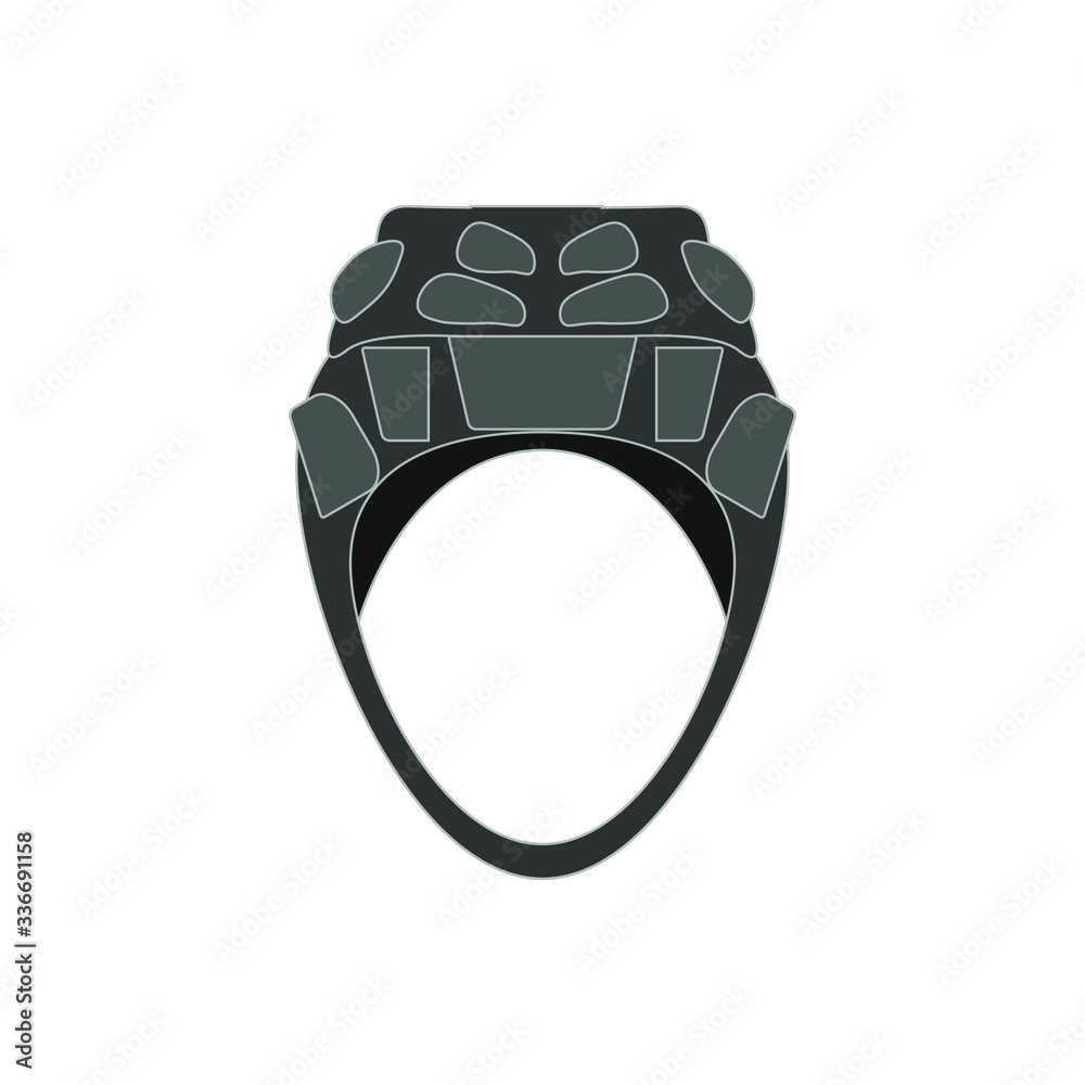 rugby helmet on white background vector
