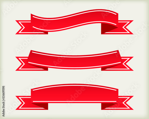 Free Download Red vintage ribbon banners. - GFXLoad