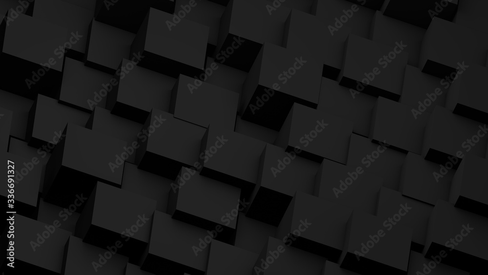 Minimalistic black 3d cubes geometric background. Modern abstract raster illustration, 3d rendering. Raster. Minimalistic black 3d cubes geometric background. Modern abstract raster illustration, 3d rendering. Raster.