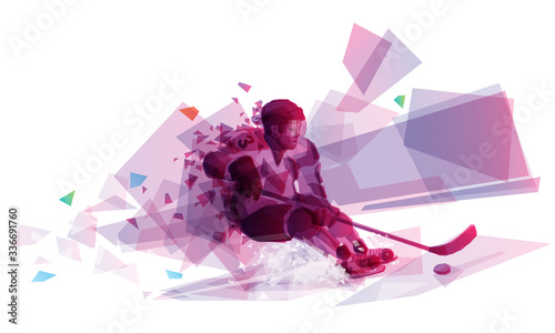 Male ice hockey player skating