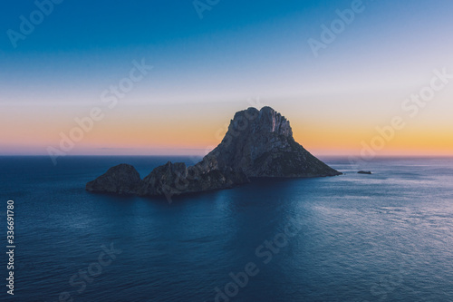 Summer sunset  Es Vedra   Ibiza  Balearic islands  Spain  Europe