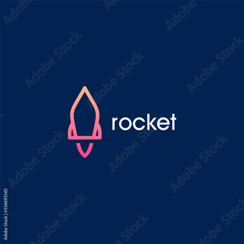 Rocket logo design vector template