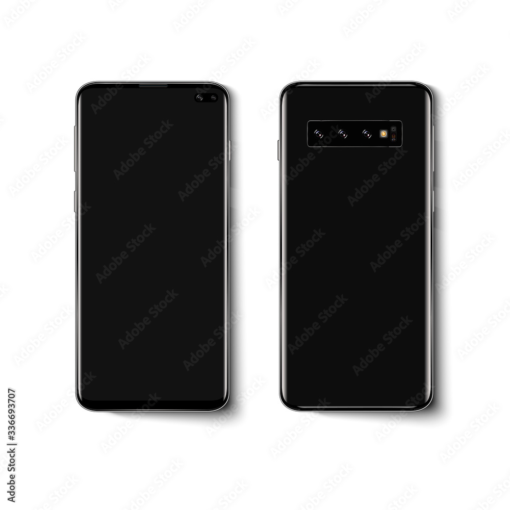 Phone black smartphone on a white background Phone black smartphone on a white background