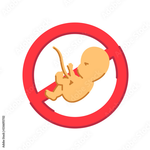 Abortion color flat icon. Fetal death, miscarriage concept. Keep abortion legal. Feminist protest. Human rights. Sign for web page, mobile app, banner, social media.