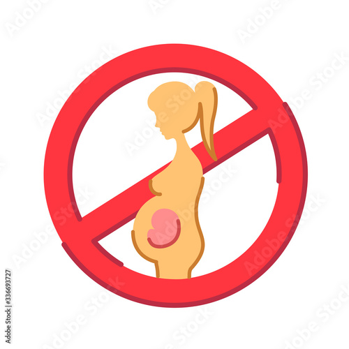 Abortion color flat icon. Fetal death, miscarriage concept. Women's health problems infertility. Sign for web page, mobile app, banner, social media. Editable stroke