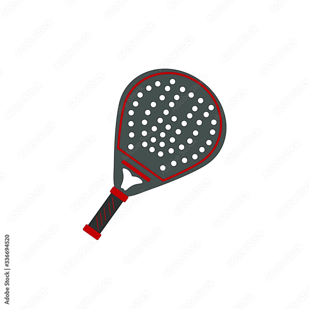 paddle racket on white background vector