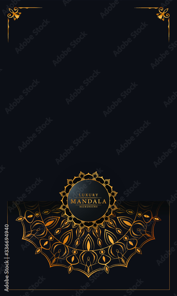 Fototapeta premium Luxury mandala background with arabesque pattern arabic islamic east style for Wedding card, book cover.