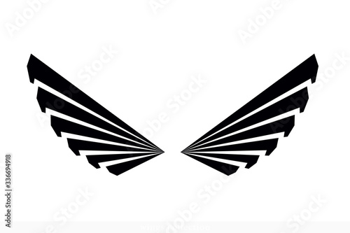Wings Vector Collection. Simple Wing Silhouette for Heraldry, Tattoo, Logo