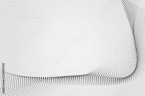 Abstract particle wave background, big data technology glowing dots, hi-tech concept, vector