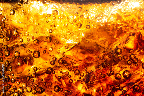 Cola with Ice. Food background ,Cola close-up ,design element. Beer bubbles macro,Ice, Bubble, Backgrounds, Ice Cube, Abstract Backgrounds
