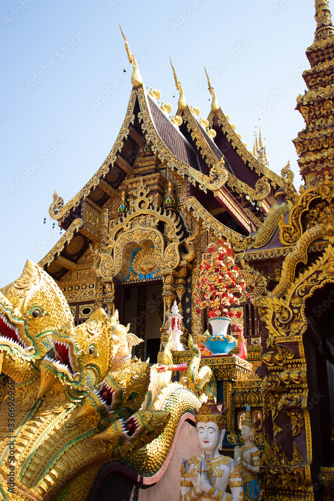 A beautiful view of buddhist temple Wat Saeng Kaew at Chiang Rai, Thailand. A beautiful view of buddhist temple Wat Saeng Kaew at Chiang Rai, Thailand.