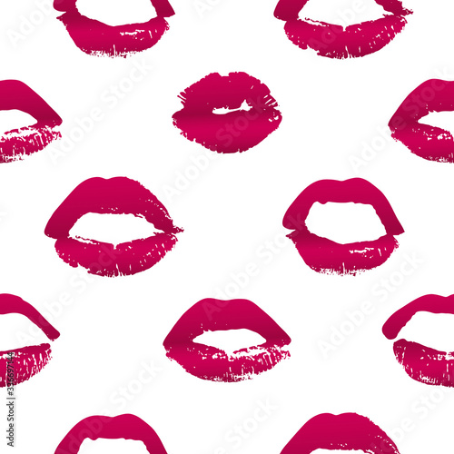seamless pattern imprint of red lipstick concept vector illustration