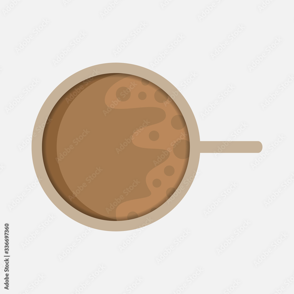 A Cup of Coffee, top view. Vector illustration A Cup of Coffee, top view. Vector illustration