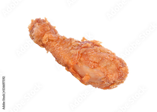 Fried chicken isolated on white background.