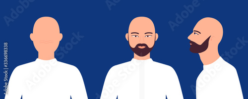 man profile on isolated background concept colorful vector illustration