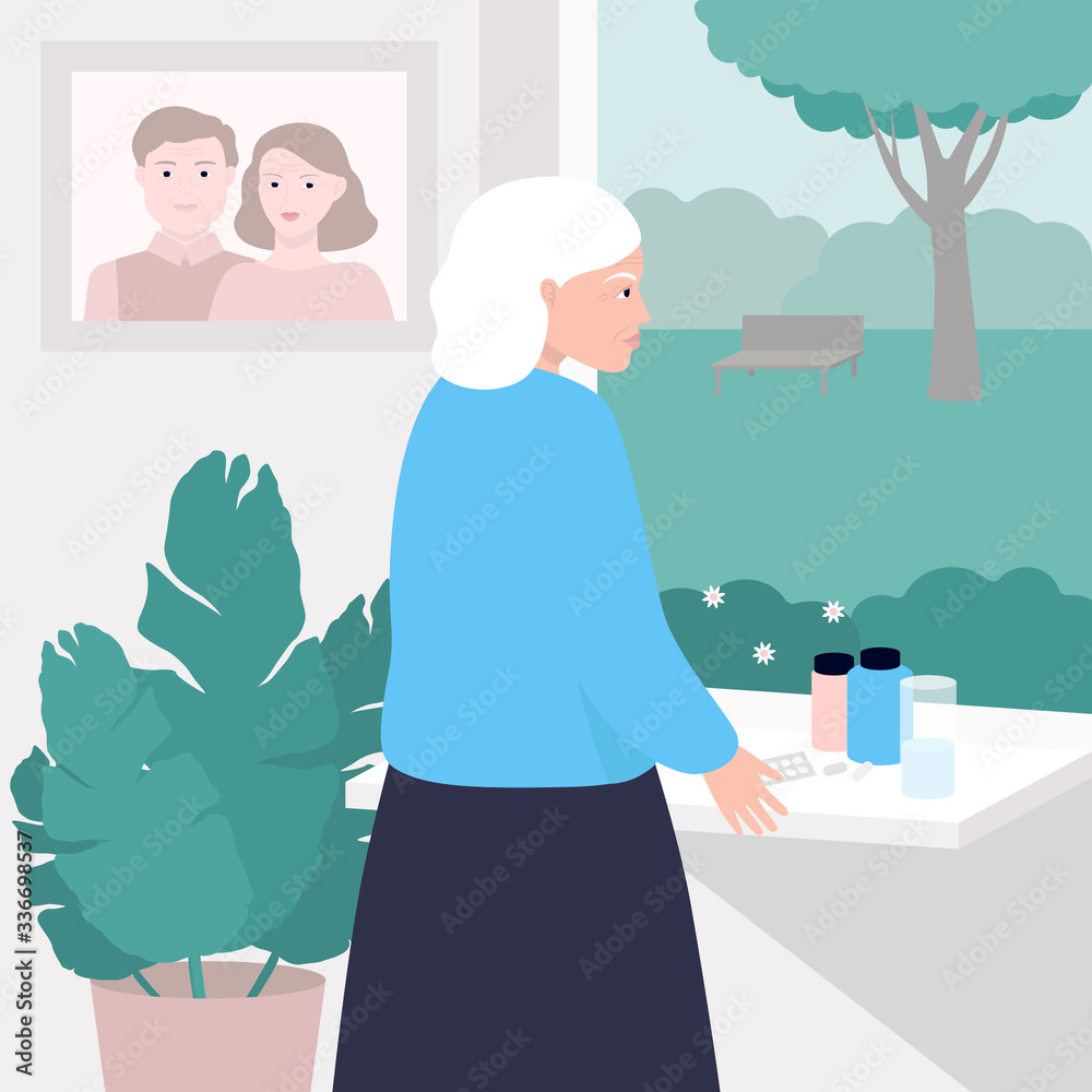elderly people in a nursing home concept colorful vector illustration elderly people in a nursing home concept colorful vector illustration