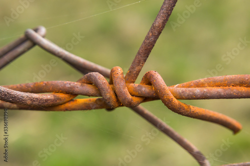 close-up photo of a rusty wire