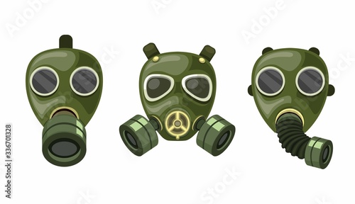 army gas mask respirator collection set vector © Simply Amazing
