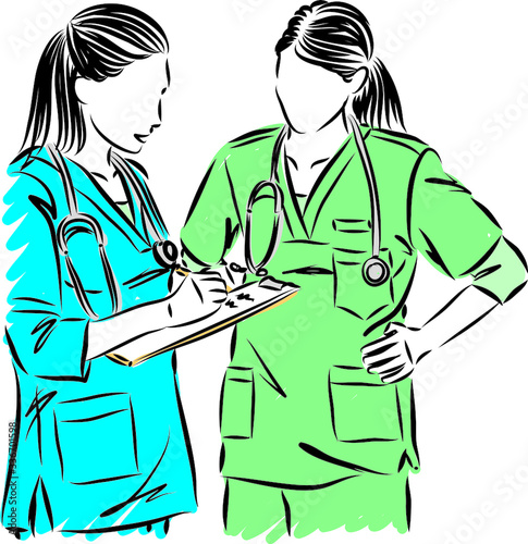 doctors taking notes vector illustration