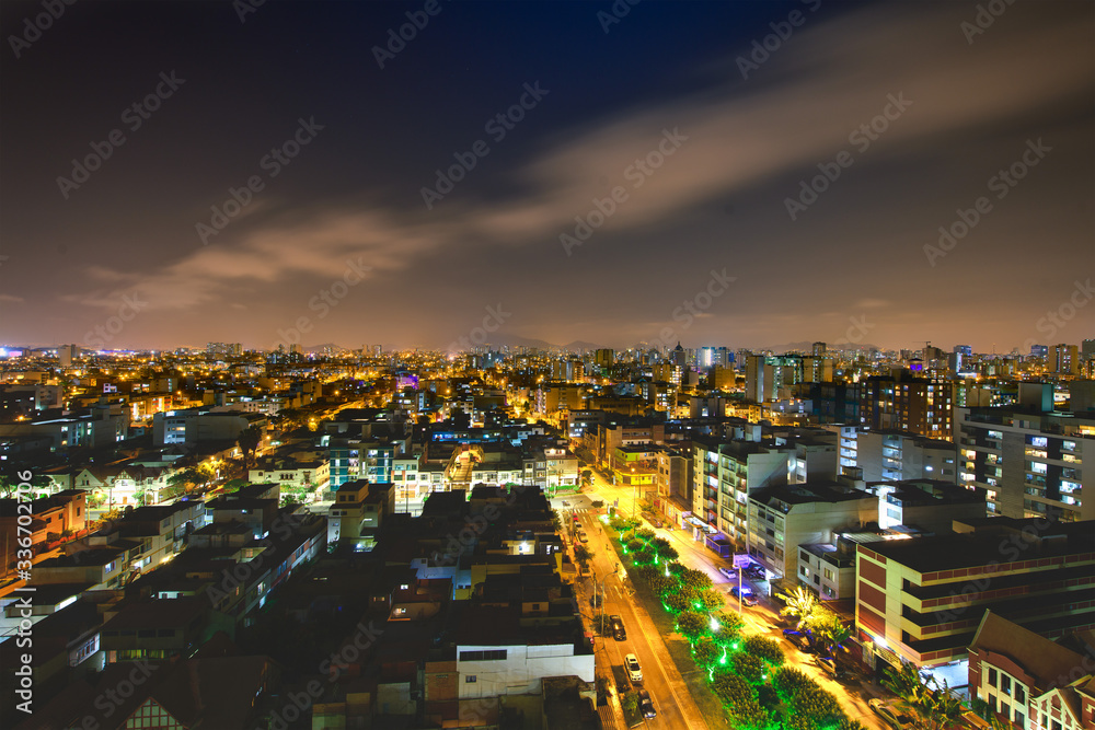Lima capital of Peru in night view